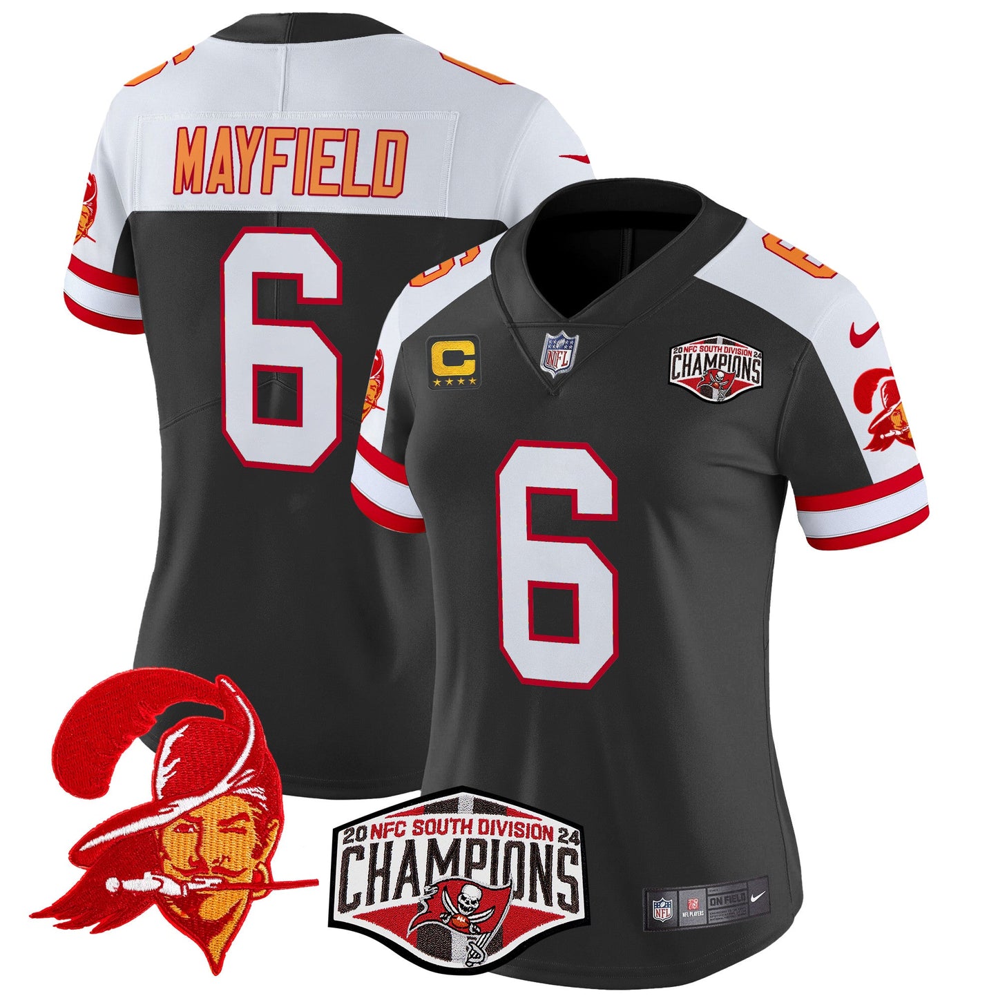 Women's Tampa Bay Buccaneers Creamsicle 2024 NFC South Division Champions Patch Vapor Limited Jersey - All Stitched
