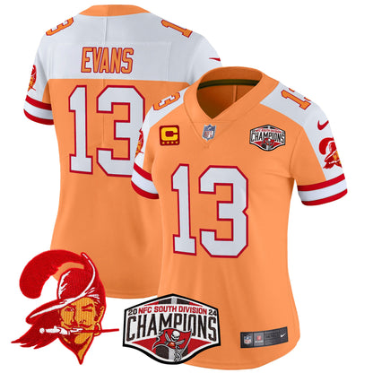 Women's Tampa Bay Buccaneers Creamsicle 2024 NFC South Division Champions Patch Vapor Limited Jersey - All Stitched
