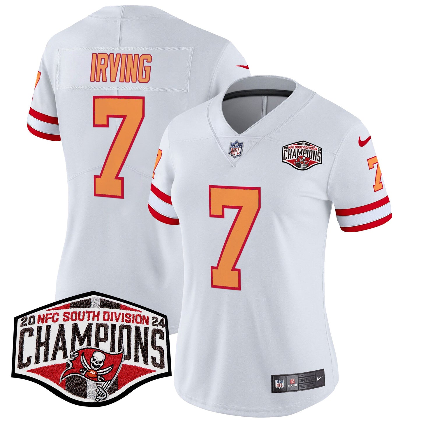 Women's Tampa Bay Buccaneers Creamsicle 2024 NFC South Division Champions Patch Vapor Limited Jersey - All Stitched