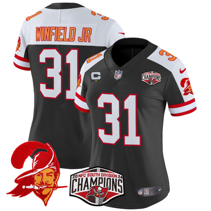Women's Tampa Bay Buccaneers Creamsicle 2024 NFC South Division Champions Patch Vapor Limited Jersey - All Stitched