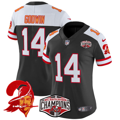 Women's Tampa Bay Buccaneers Creamsicle 2024 NFC South Division Champions Patch Vapor Limited Jersey - All Stitched