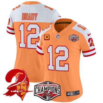 Women's Tampa Bay Buccaneers Creamsicle 2024 NFC South Division Champions Patch Vapor Limited Jersey - All Stitched