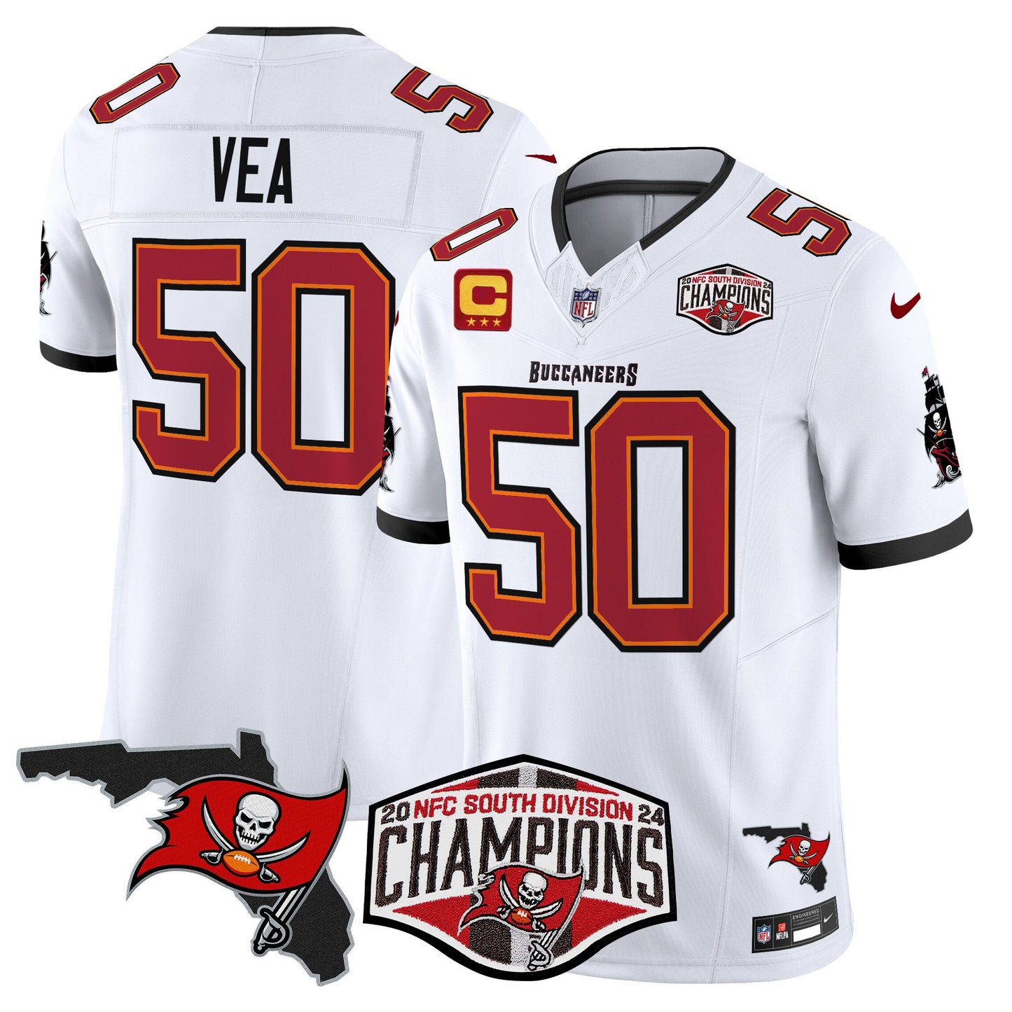 Buccaneers 2024 NFC South Division Champions Patch Vapor Limited Jersey - All Stitched