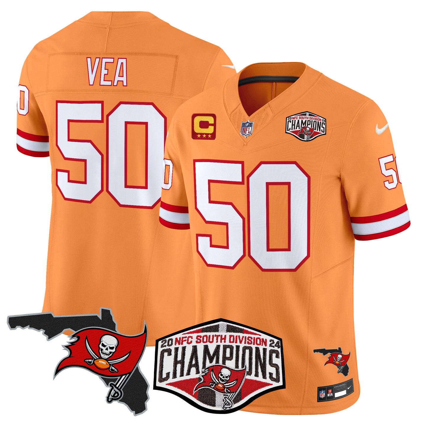 Buccaneers 2024 NFC South Division Champions Patch Vapor Limited Jersey - All Stitched
