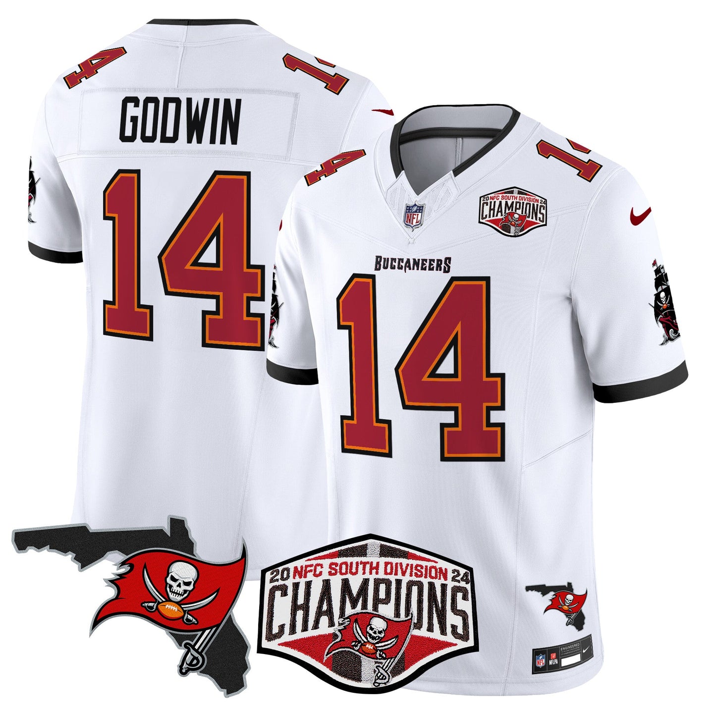 Buccaneers 2024 NFC South Division Champions Patch Vapor Limited Jersey - All Stitched