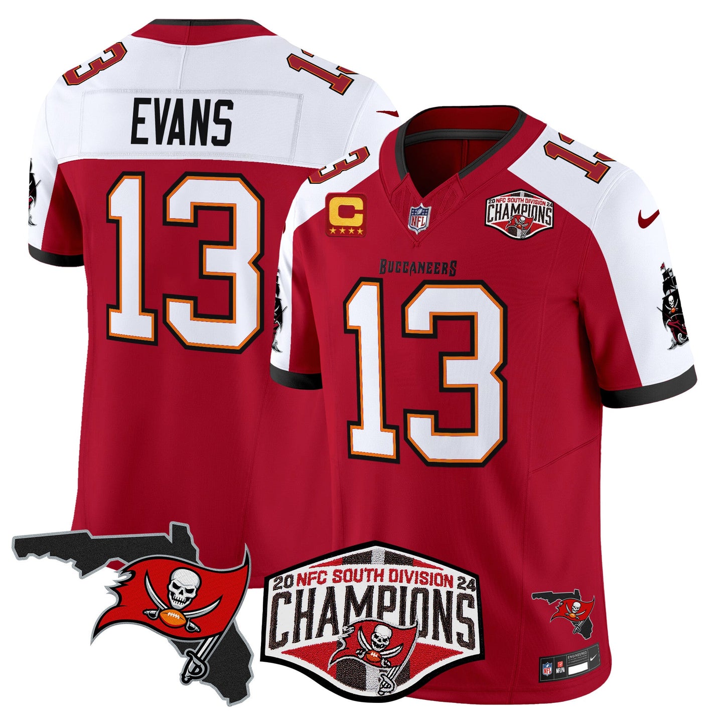 Buccaneers 2024 NFC South Division Champions Patch Vapor Limited Jersey - All Stitched