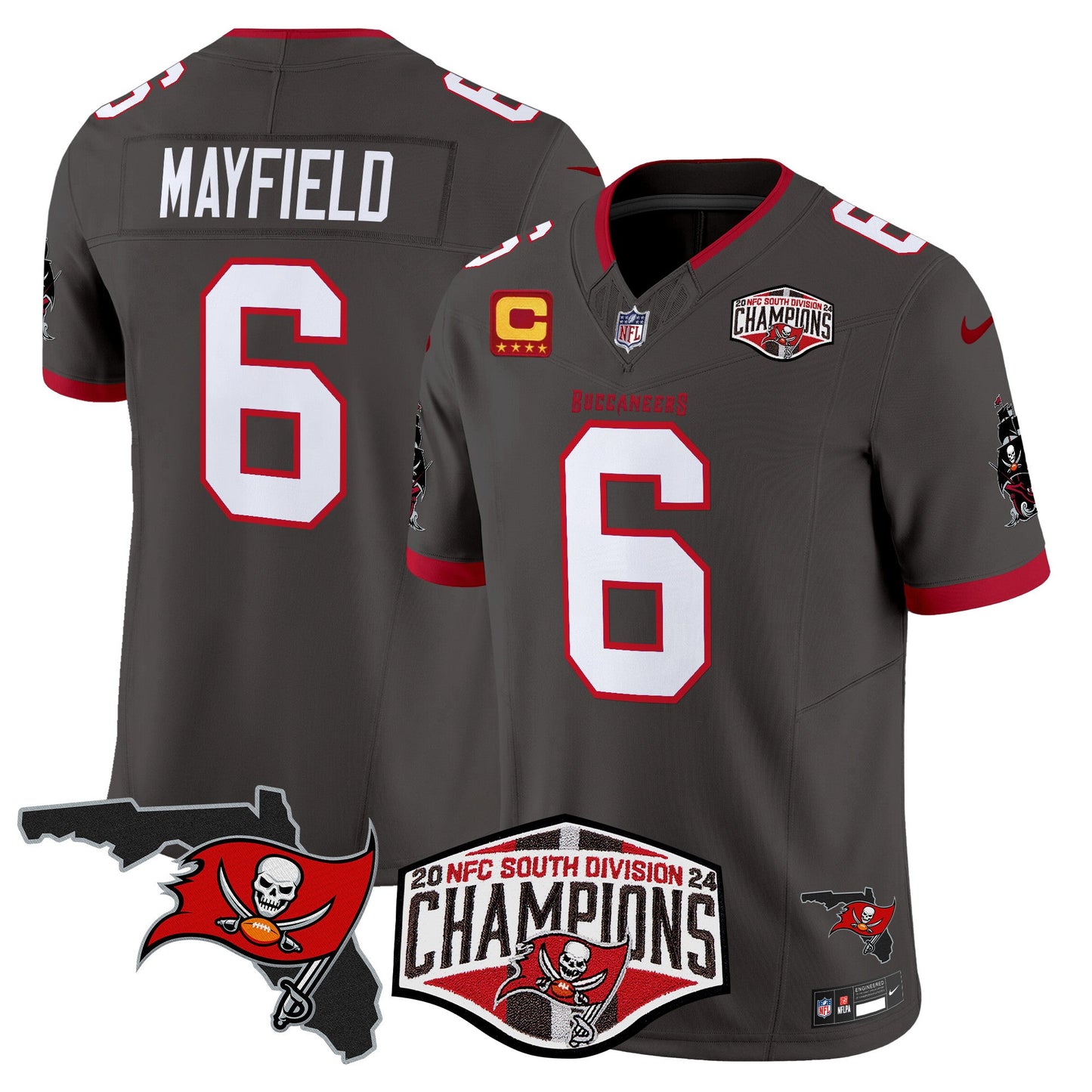 Buccaneers 2024 NFC South Division Champions Patch Vapor Limited Jersey - All Stitched