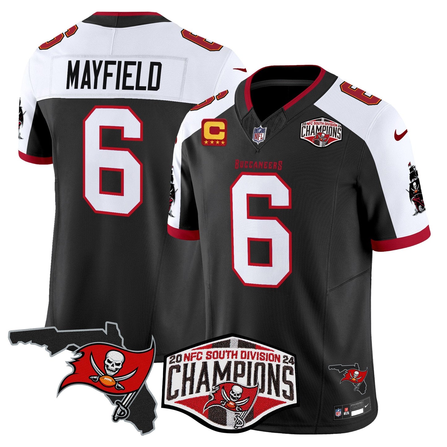 Buccaneers 2024 NFC South Division Champions Patch Vapor Limited Jersey - All Stitched