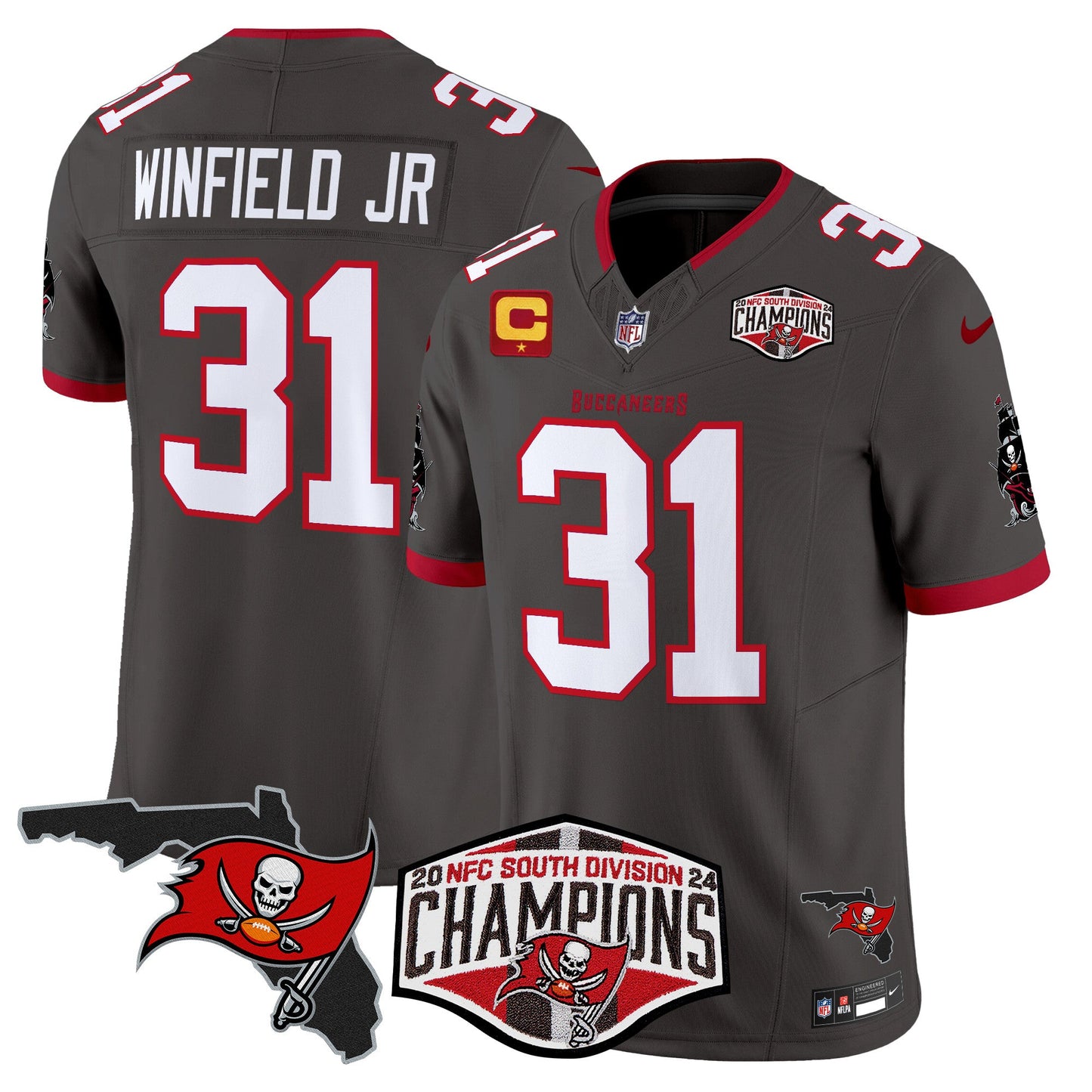 Buccaneers 2024 NFC South Division Champions Patch Vapor Limited Jersey - All Stitched
