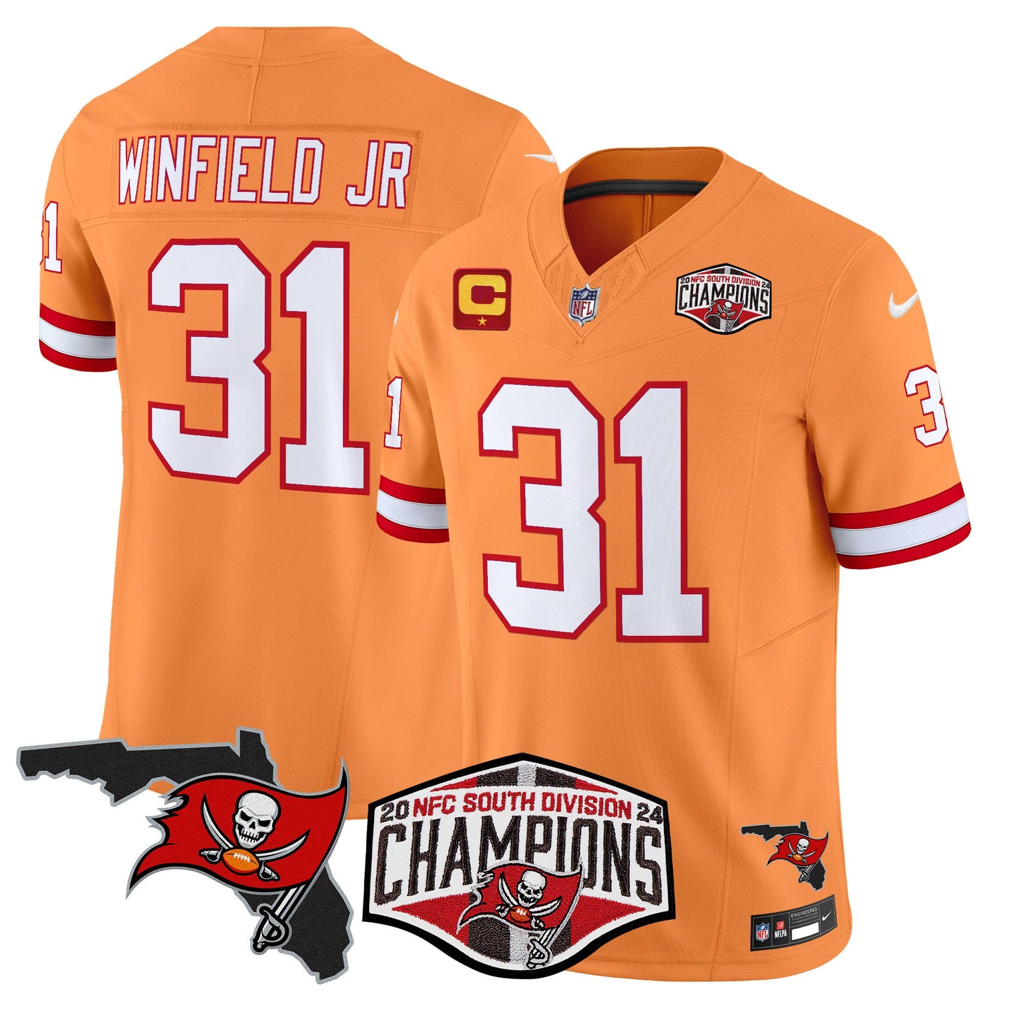 Buccaneers 2024 NFC South Division Champions Patch Vapor Limited Jersey - All Stitched