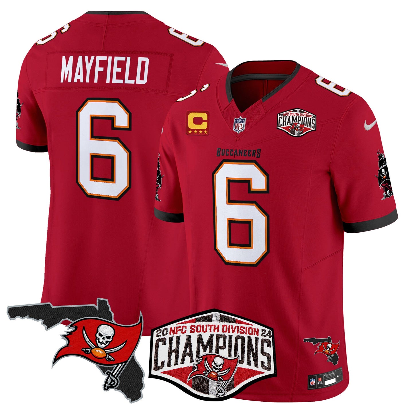 Buccaneers 2024 NFC South Division Champions Patch Vapor Limited Jersey - All Stitched