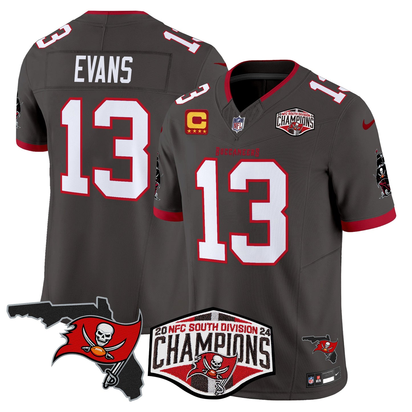 Buccaneers 2024 NFC South Division Champions Patch Vapor Limited Jersey - All Stitched