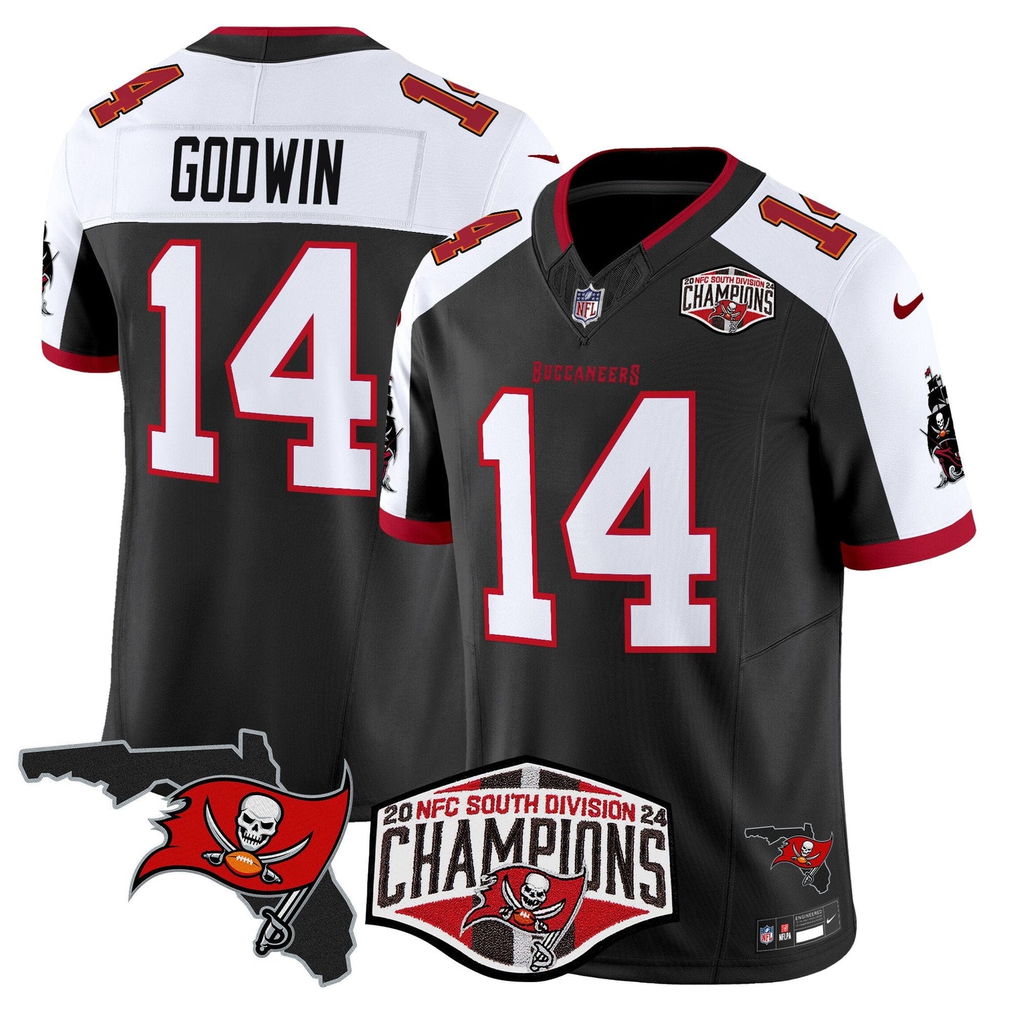Buccaneers 2024 NFC South Division Champions Patch Vapor Limited Jersey - All Stitched