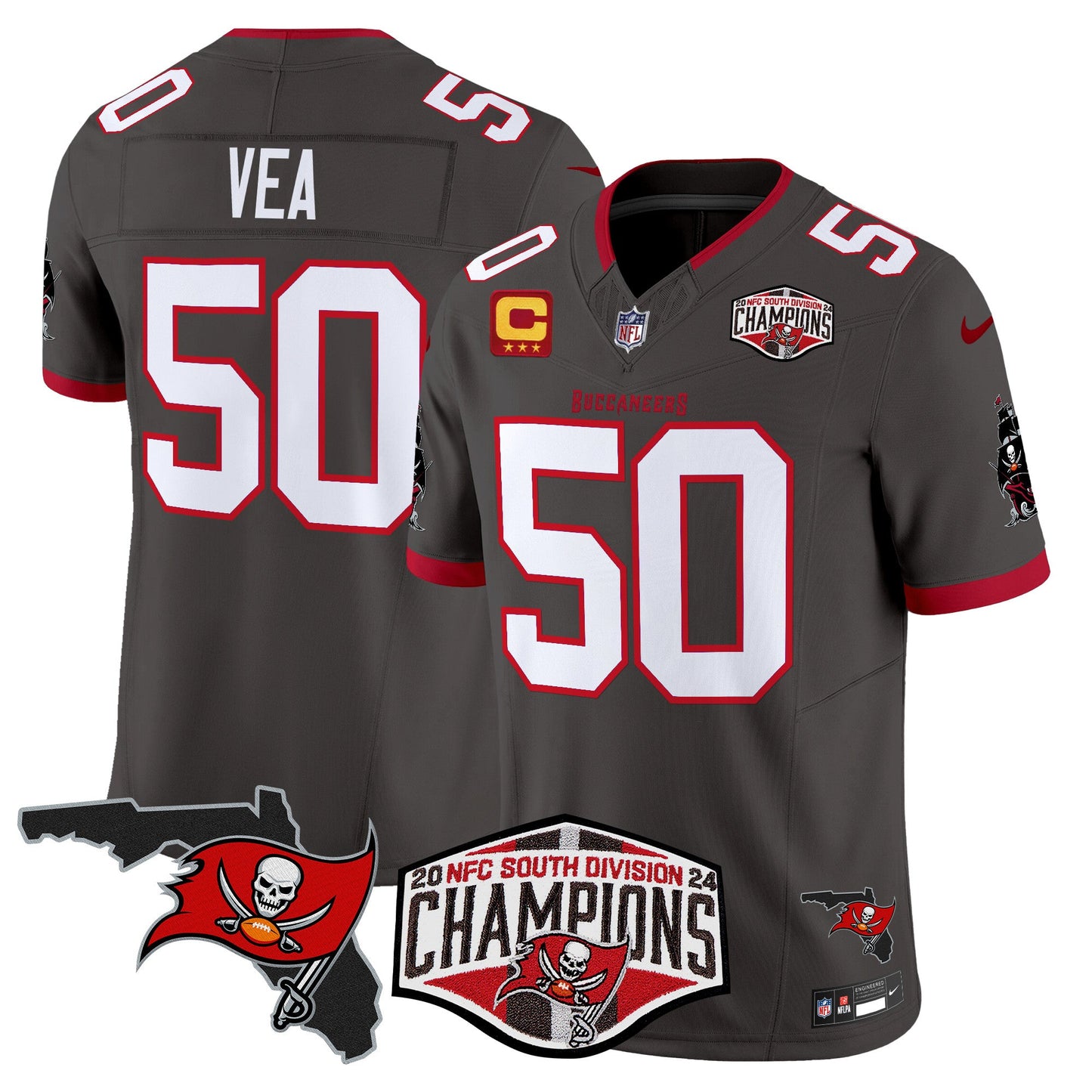 Buccaneers 2024 NFC South Division Champions Patch Vapor Limited Jersey - All Stitched
