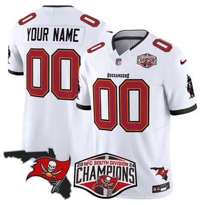 Buccaneers 2024 NFC South Division Champions Patch Vapor Limited Custom Jersey - All Stitched
