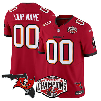 Buccaneers 2024 NFC South Division Champions Patch Vapor Limited Custom Jersey - All Stitched