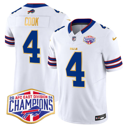 Bills 2024 AFC East Division Champions Gold Trim Vapor Limited Jersey - All Stitched
