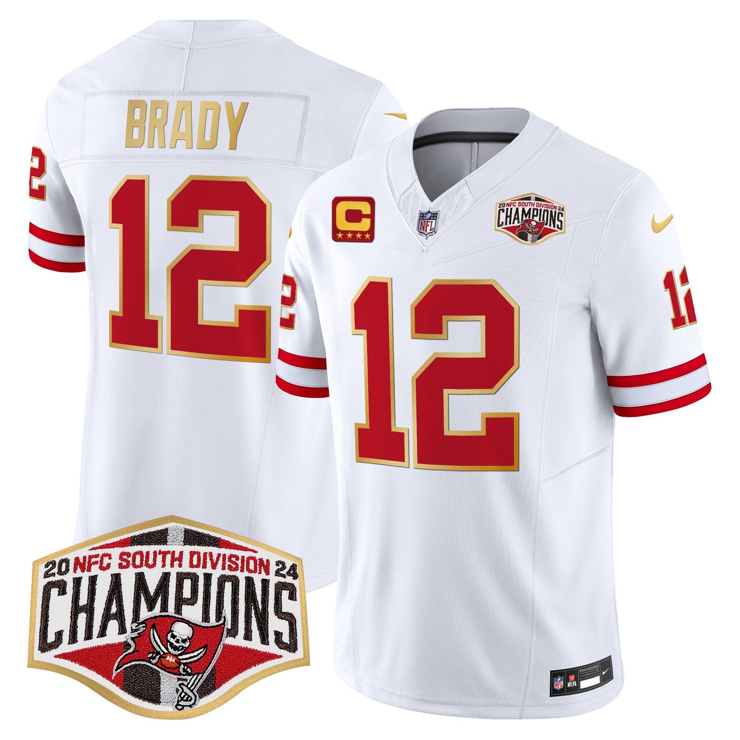 Buccaneers Creamsicle 2024 NFC South Division Champions Patch Gold Trim Vapor Limited Jersey - All Stitched