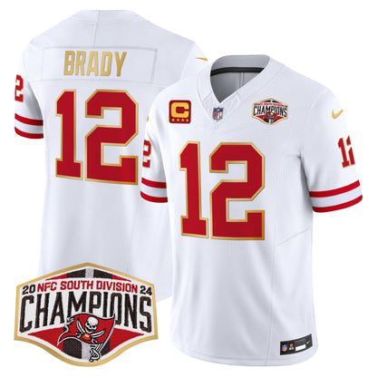 Buccaneers Creamsicle 2024 NFC South Division Champions Patch Gold Trim Vapor Limited Jersey - All Stitched