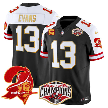 Buccaneers Creamsicle 2024 NFC South Division Champions Patch Gold Trim Vapor Limited Jersey - All Stitched