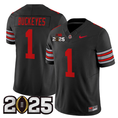 Ohio State Buckeyes 'Heritage Stripe' 2025 CFP Final Patch Vapor Limited Jersey - All Stitched