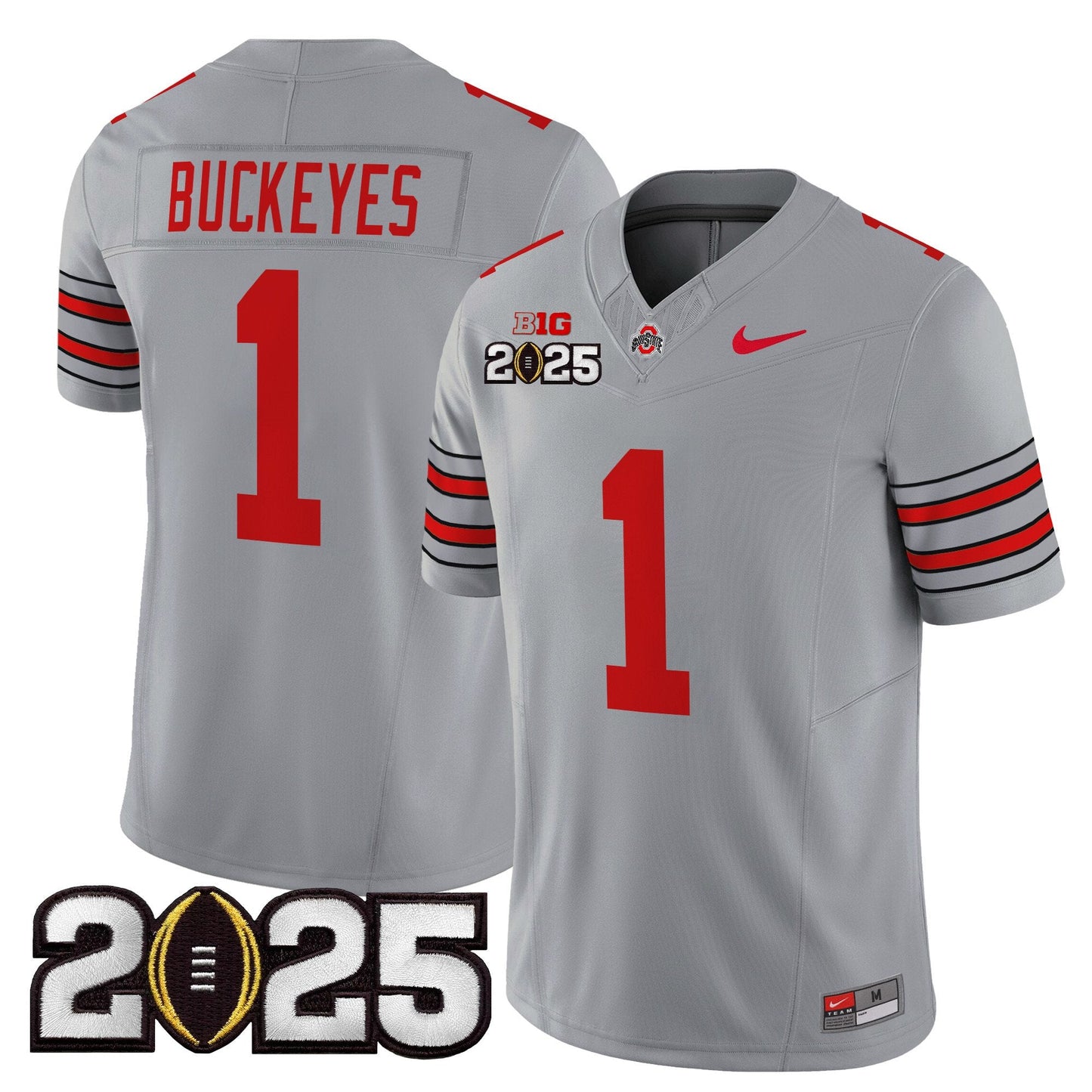 Ohio State Buckeyes 'Heritage Stripe' 2025 CFP Final Patch Vapor Limited Jersey - All Stitched