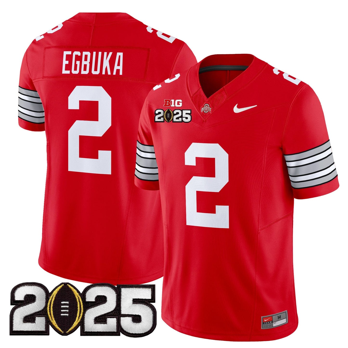 Ohio State Buckeyes 'Heritage Stripe' 2025 CFP Final Patch Vapor Limited Jersey - All Stitched