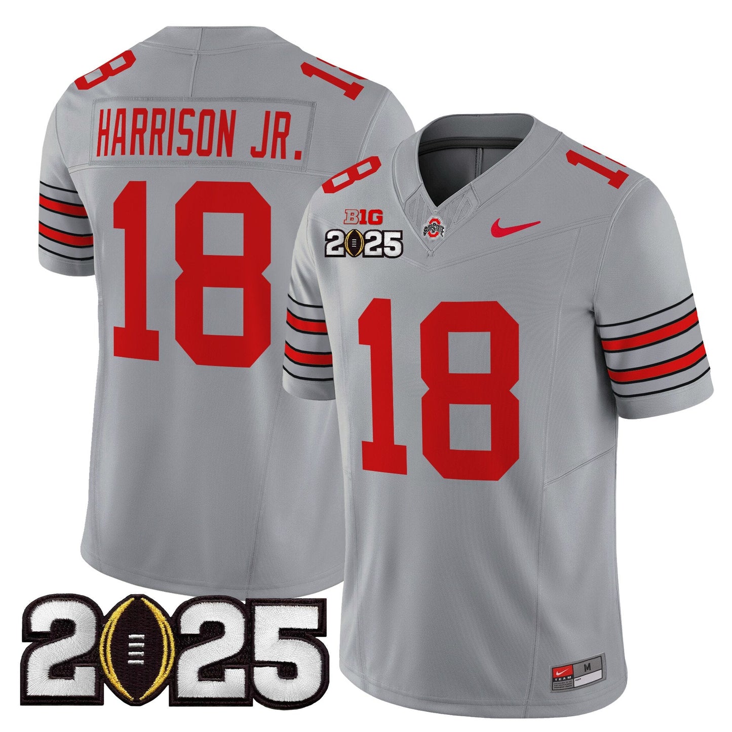 Ohio State Buckeyes 'Heritage Stripe' 2025 CFP Final Patch Vapor Limited Jersey - All Stitched