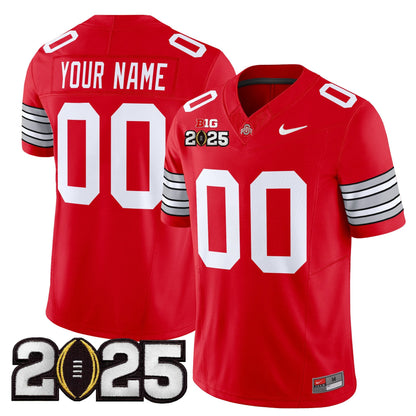 Ohio State Buckeyes 'Heritage Stripe' 2025 CFP Final Patch Vapor Limited Custom Jersey - All Stitched