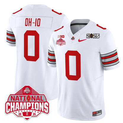 Men's Ohio State Buckeyes 'Heritage Stripe' 2025 CFP Patch - National Champions Jersey - All Stitched