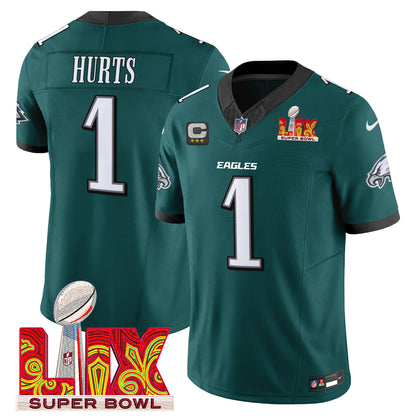 Philadelphia Eagles Super Bowl LIX Patch Vapor Limited Jersey - All Stitched