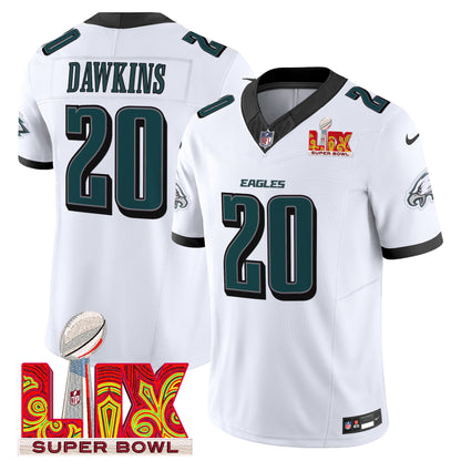 Philadelphia Eagles Super Bowl LIX Patch Vapor Limited Jersey - All Stitched