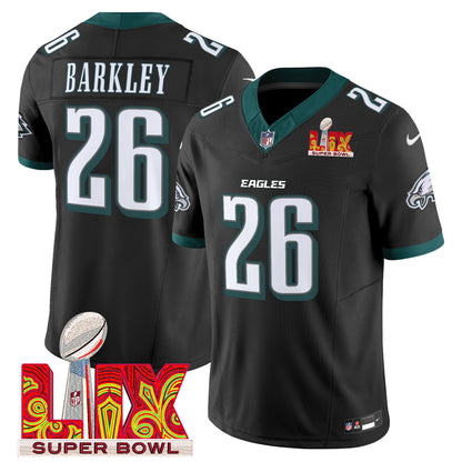 Philadelphia Eagles Super Bowl LIX Patch Vapor Limited Jersey - All Stitched