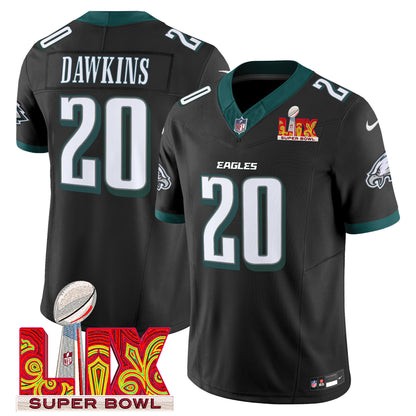 Philadelphia Eagles Super Bowl LIX Patch Vapor Limited Jersey - All Stitched