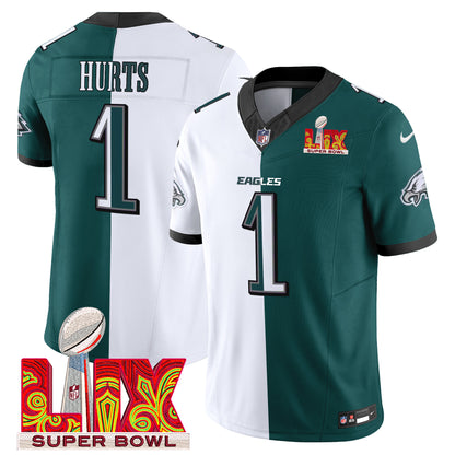 Philadelphia Eagles Super Bowl LIX Patch Vapor Limited Jersey - All Stitched