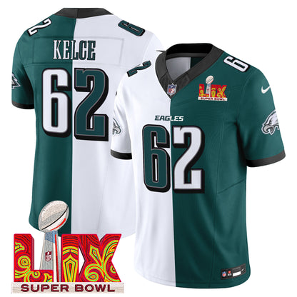 Philadelphia Eagles Super Bowl LIX Patch Vapor Limited Jersey - All Stitched