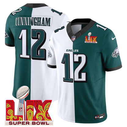 Philadelphia Eagles Super Bowl LIX Patch Vapor Limited Jersey - All Stitched