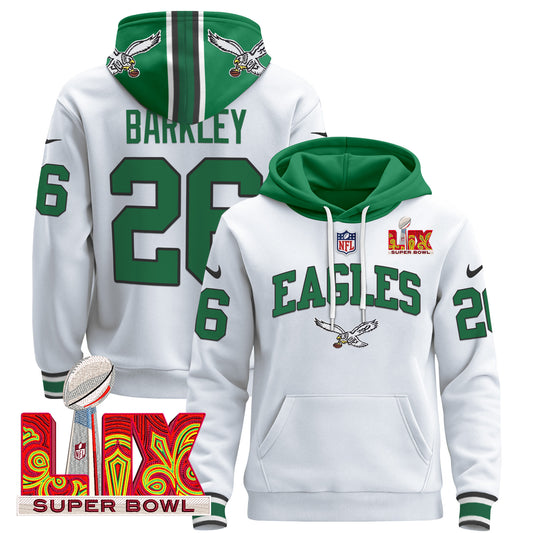 Philadelphia Eagles Super Bowl LIX Patch Pullover Hoodie - All Stitched