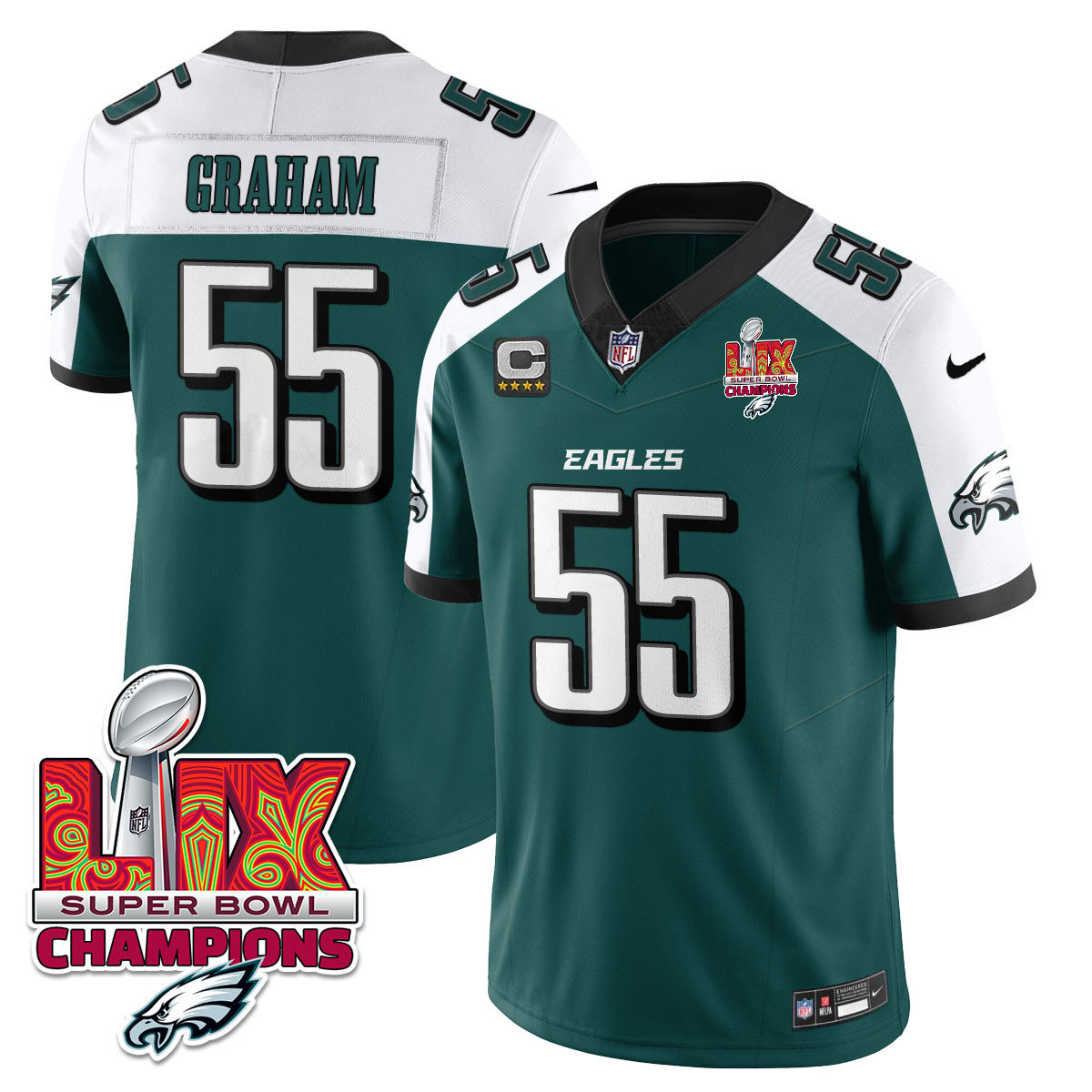 Men's Philadelphia Eagles Super Bowl LIX Champions Gold Vapor Limited Jersey - All Stitched