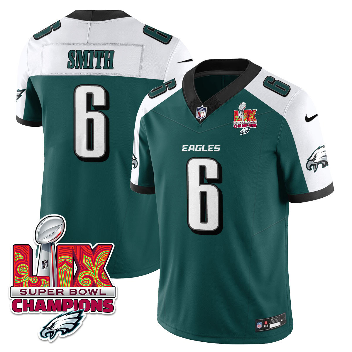 Men's Philadelphia Eagles Super Bowl LIX Champions Gold Vapor Limited Jersey - All Stitched