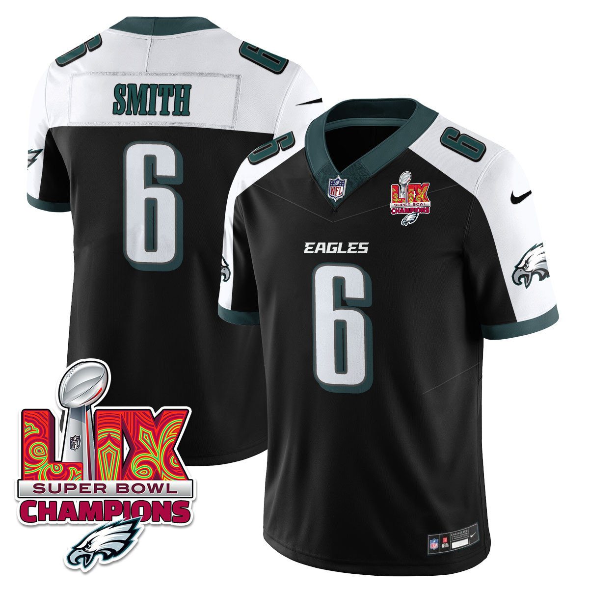 Men's Philadelphia Eagles Super Bowl LIX Champions Gold Vapor Limited Jersey - All Stitched