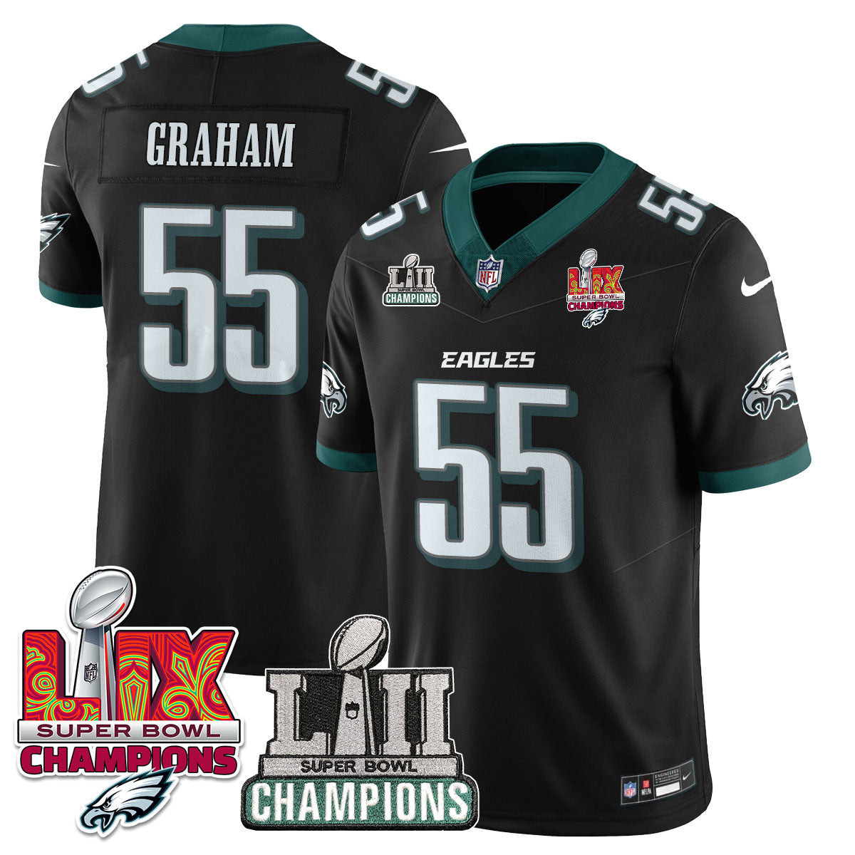 Men's Philadelphia Eagles LII-LIX Super Bowl Champions Vapor Limited Jersey - All Stitched