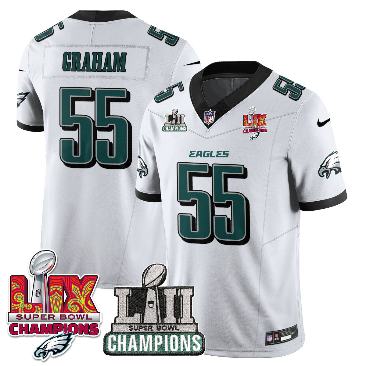 Men's Philadelphia Eagles LII-LIX Super Bowl Champions Vapor Limited Jersey - All Stitched