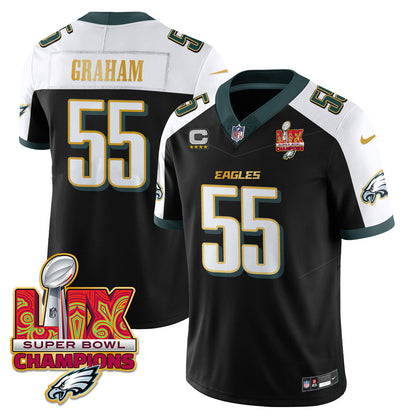 Men's Philadelphia Eagles Super Bowl LIX Champions Gold Trim Vapor Limited Jersey - All Stitched