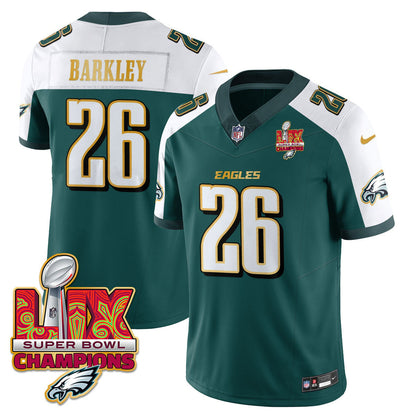 Men's Philadelphia Eagles Super Bowl LIX Champions Gold Trim Vapor Limited Jersey - All Stitched