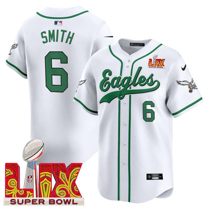 Philadelphia Eagles Midnight Green Super Bowl LIX Vapor Baseball Jersey - All Stitched