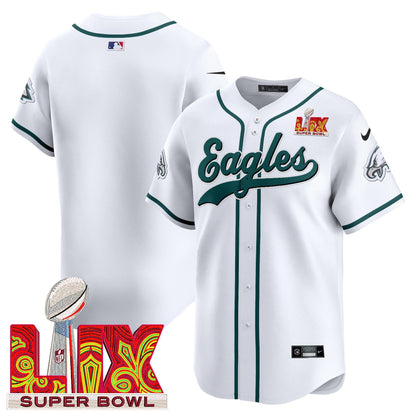 Philadelphia Eagles Midnight Green Super Bowl LIX Vapor Baseball Jersey - All Stitched