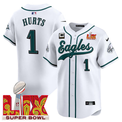 Philadelphia Eagles Midnight Green Super Bowl LIX Vapor Baseball Jersey - All Stitched