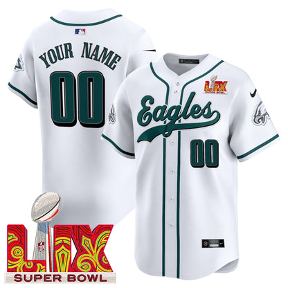 Philadelphia Eagles Midnight Green Super Bowl LIX Vapor Baseball Custom Jersey - All Stitched