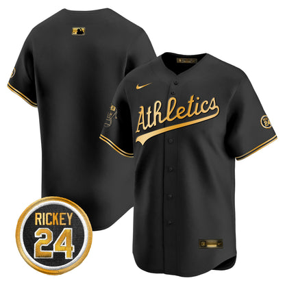 Oakland Athletics Rickey Henderson Patch Vapor Premier Limited Jersey - All Stitched